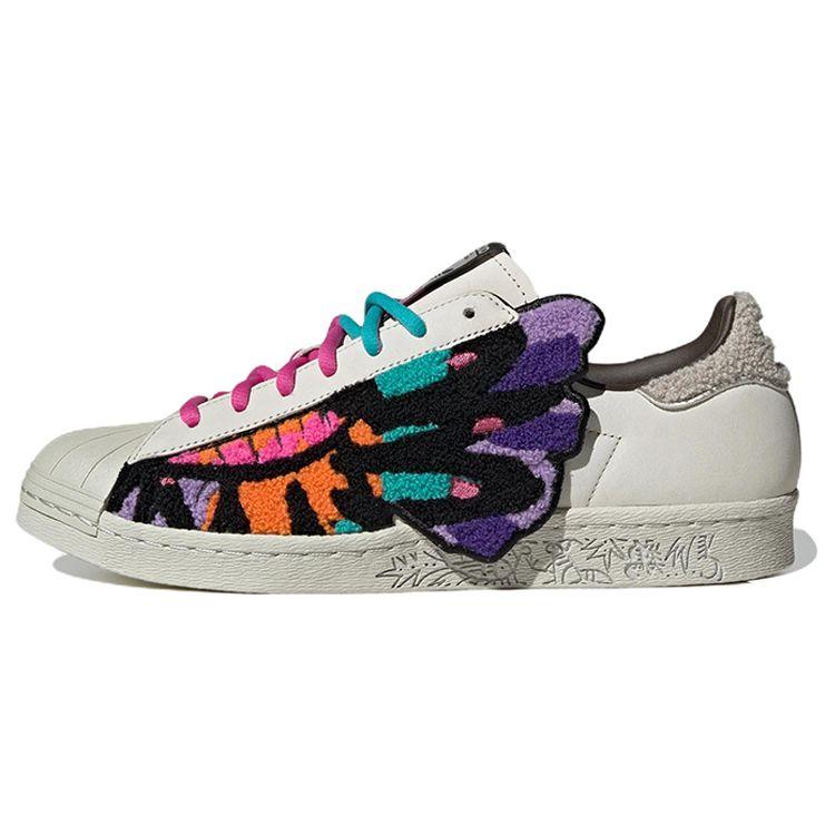 Adidas Originals Han Meilin X Superstar 80S Rooster Leather Low-Top Sneakers Unisex Sneakers White Black Pink ID4386