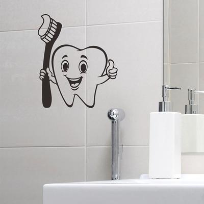 Мультфильм Чистка зубов Детская комната Детский сад Ванная комната Домашнее украшение Наклейка на стену Самоклеящаяся декорация для комнаты