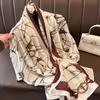 Luxury Brand Autumn and Winter Women New Style Fashion Color Matching Print Silk Scarf Lady Popular Headcloth Beach Shawl EMA