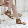 Fashion Women Sandals Summer Plus Size Simplicity Low Heel Flat Sandals Women Cross Straps Women Fashion Zip Roman