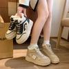 Зимние теплые ботинки на толстой платформе для женщин, нескользящие ботильоны из искусственной кожи со шнуровкой, женские удобные короткие ботинки с подкладкой из искусственного меха