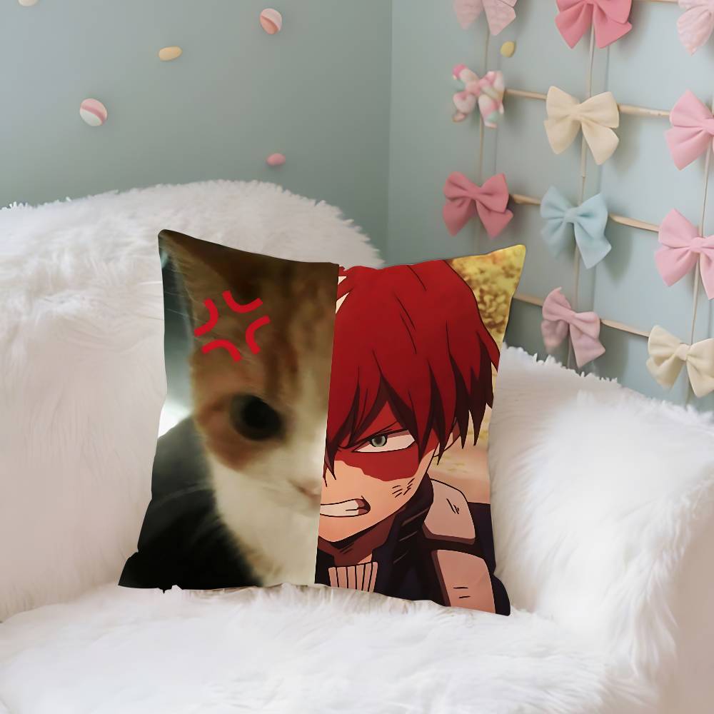 CuteSshoto Todorokis Anime Case Plush Fabric Soft Pillowcase Double Sided Print Cushion Cover Household Gifts