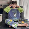 Boys Cotton Pajama Set Long Sleeve Cartoon Print Loose Comfortable Sleepwear Kids Ages 8 Fall