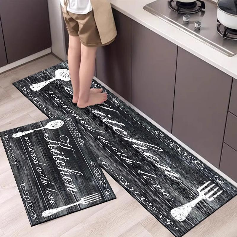 2pcs European Style Kitchen Mats, Creative Geometry Pattern Throw Carpets, Durable Runner Rugs, for Home Room Supplies Spring Decor Shower Supplies