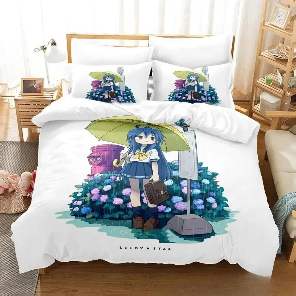 3D аниме Konata Izumi Lucky Star комплект постельного белья пододеяльник постельный комплект пододеяльник наволочка одеяло king size queen размер для мальчиков взрослых