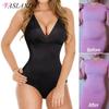 Shapewear Bodysuits for Women Seamless Deep V Neck Bodysuit Smooth Slip Crop Tops Tummy Control Body Shaper Slimming Underwear Camis Tanks