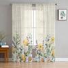 Flowers Daisies Lavender Sheer Voile Window Curtains Tulle Curtains Living Room Balcony Decoration Drapes