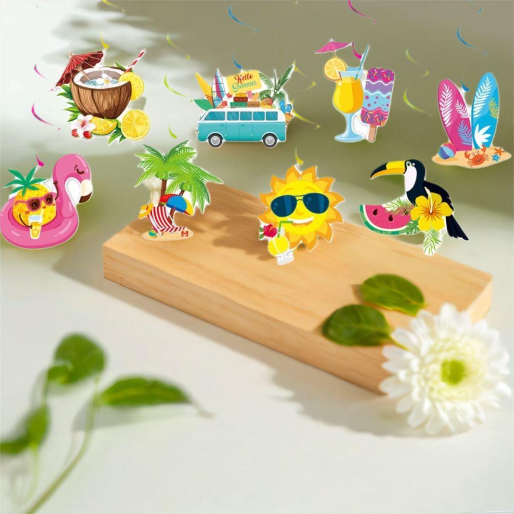 Баннер на тему фестиваля Hello Summer, бумажный, летняя спираль, подвесной флаг, декор для вечеринки по случаю дня рождения