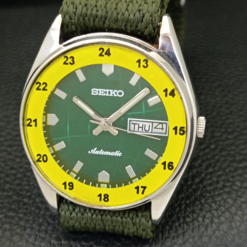 ЯПОНИЯ 6349A ВИНТАЖНЫЕ МУЖСКИЕ АВТОМАТИЧЕСКИЕ ЧАСЫ SEIKO С ЗЕЛЕНЫМ ЦИФЕРБЛАТОМ a701315-5 R206a-a701315