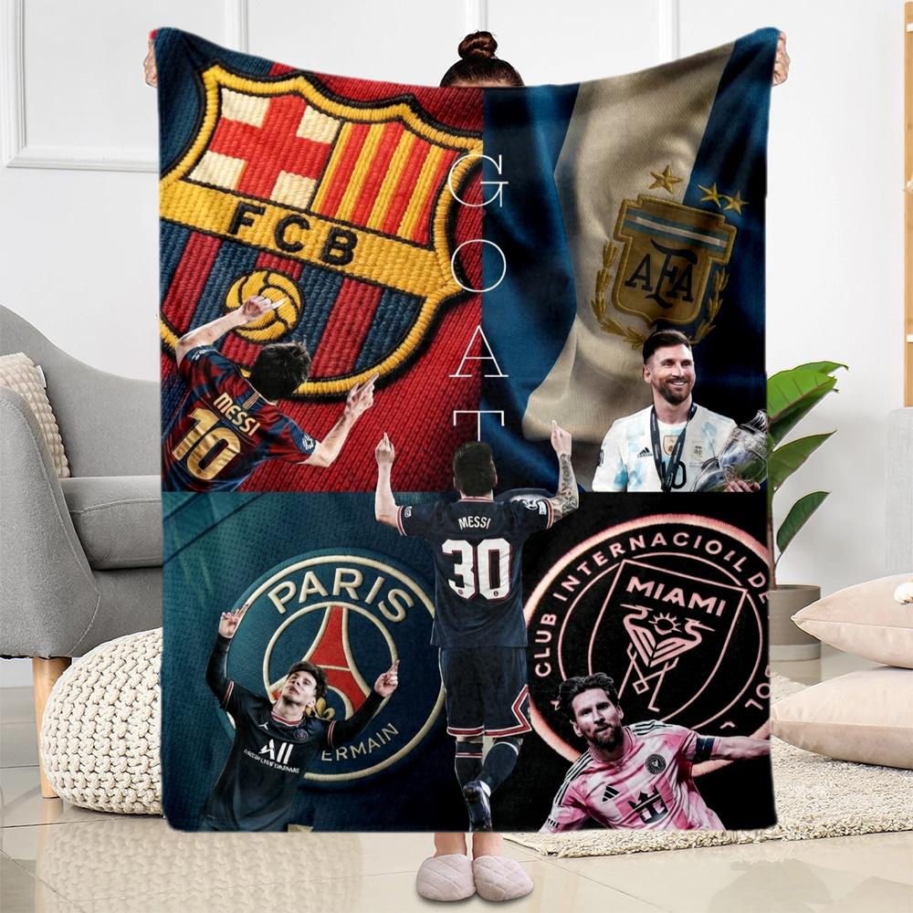 Lionel Messi Cristiano Ronaldo Football Legend Blanket Soft Warm Cozy Suitable For Picnics Chair Bedding Four Seasons Universal Warmthful Decor