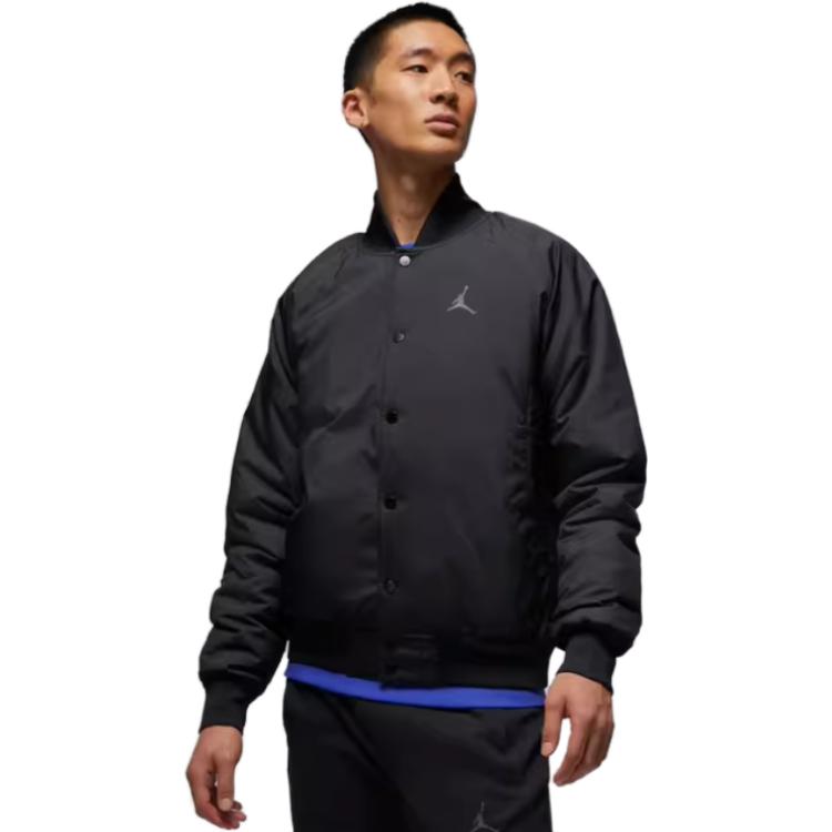 Jordan Спортивные куртки Varsity Мужские Черный Бейсбольный воротник Умеренный Другое DV9792-010