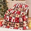 1 шт. Рождественский плед с оленями, фланелевая ткань с праздничными узорами в виде оленей, снежинок и клетки для гостиной, для расслабляющих посиделок