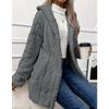 Hooded Solid Color Cardigan Button Up Long Sleeved Casual Fleece Jacket