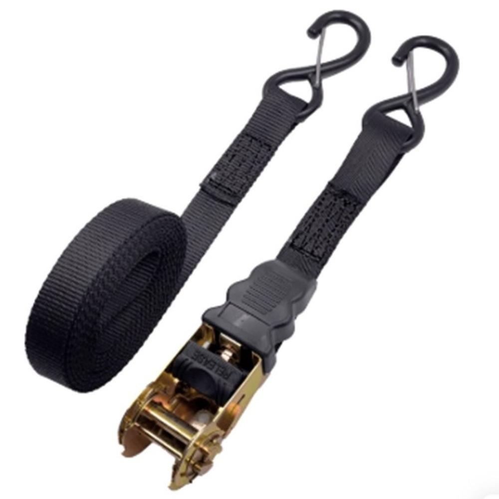 Rust Proof Ratchet Tie Down Straps Black Polyester Lashing Straps Motorcycle