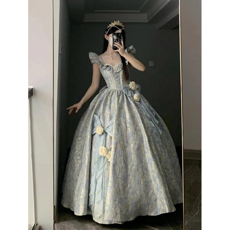 Вечернее платье Лолиты Высокий стиль Банкет Искусство Тест Выступление Без рукавов На бретелях Завышенная талия Платья принцессы