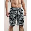 Summer 3D Skull Pattern Print Shorts Fashionable Casual Beach Men's Shorts