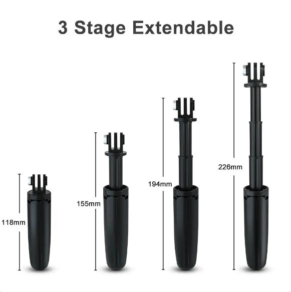 Штатив для Gopro Vlog, складной штатив, мини-портативный монопод для Go Pro Hero 11 10, черный аксессуар для экшн-камеры Osmo