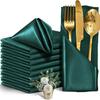 10pcs Soft Satin Napkin Washable Table Napkins Luxurious Dinner Napkins  Hotel