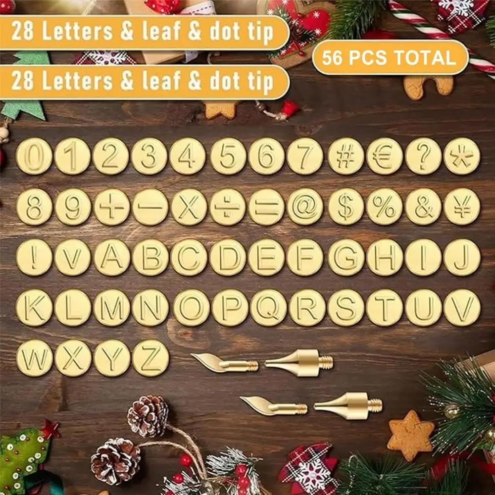 Набор наконечников для выжигания по дереву с внутренним нагревом, набор для тиснения по дереву с алфавитным набором для резьбы, штамп с буквой для выжигания по дереву