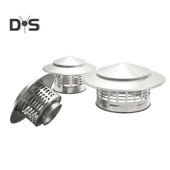 Round Chimneys Cover with Mesh Screen Tapered Top Metal Chimneys Cover Weather-proof Outside Roof Cone Top Fireplace Exhaust Rain Cover