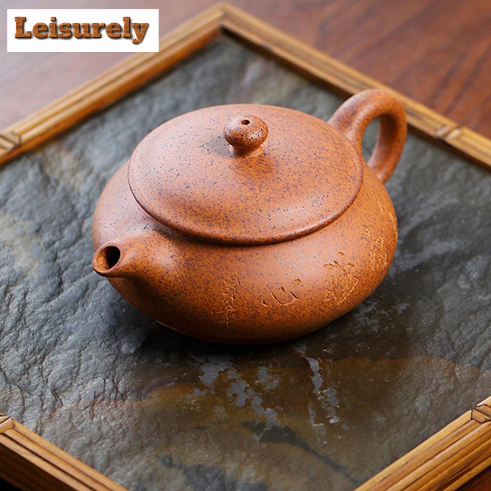 100 мл изысканный чайник из фиолетовой глины Исин, резной горшок ручной работы, раздел «Необработанная руда», глиняный чайник, чайный сервиз «Цзыша», коллекция, ремесло