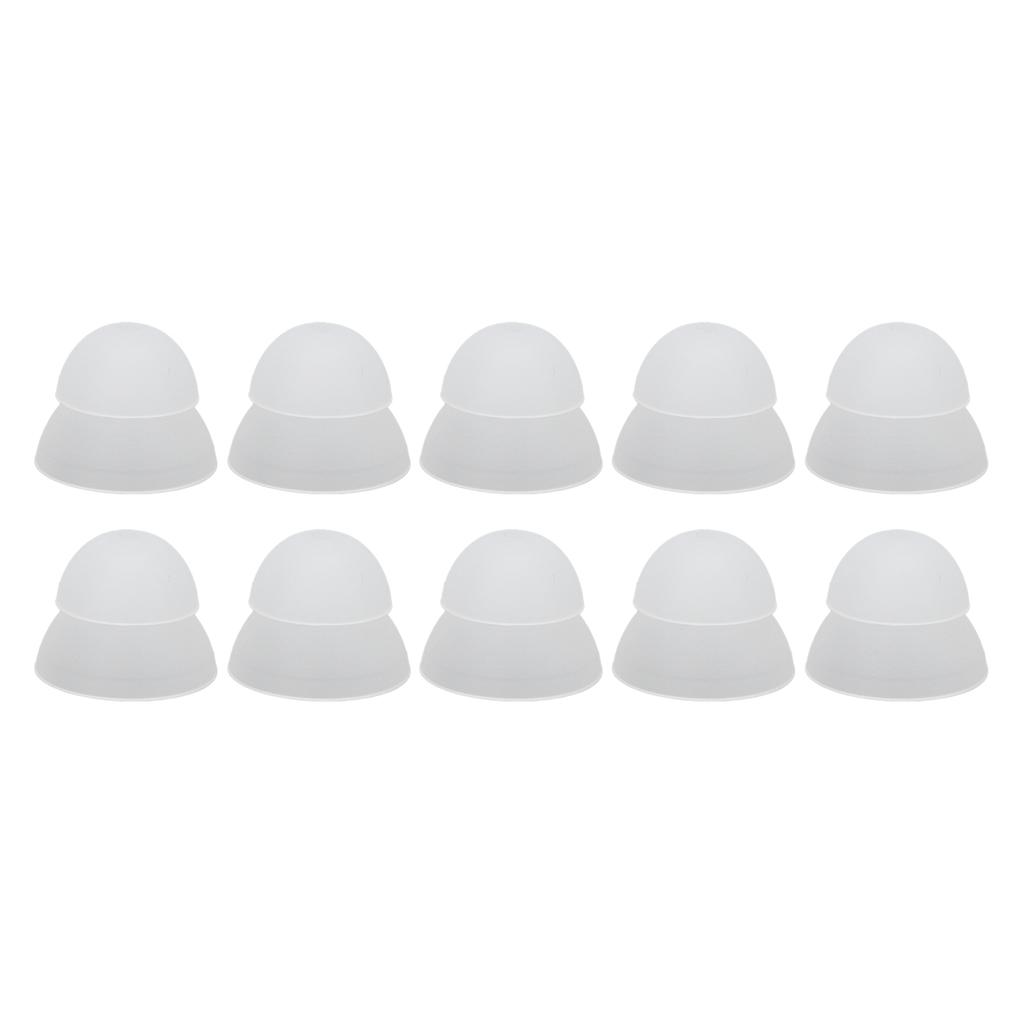 10 шт. вкладышей для слуховых аппаратов 12 мм 0,5 дюйма, двухслойные, мягкие, силиконовые, моющиеся, съемные, антистатические, белые