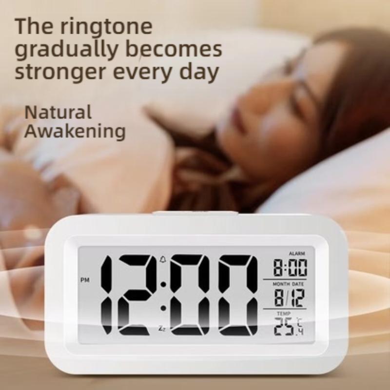 LED Digital Alarm Clock Electronic Digital Alarm Backlight Snooze Calendar Clock Screen Desktop Table Clocks for Home Office
