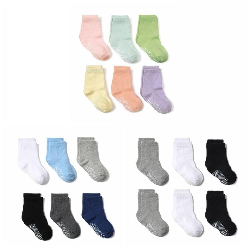6Pairs Dispensing Toddle Short Tube Socks Non-slip Infant Socks Fashion Baby Cotton Socks  Children