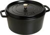 Staub Кокот Круглый Черный Большой Ручная Литая Эмалированная Кастрюля Совместимая с ИНдукционными Плитами Японский La Cocotte Круглый "Пико 34см" [Авторизованный Продукт] 40510-307