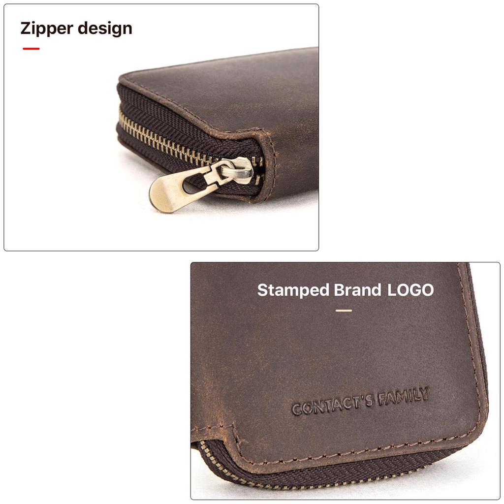 CONTACT'S FAMILY двойной чехол для часов, держатель для сумки, винтажная натуральная кожа на молнии, дорожные часы, дисплей, коробка для хранения, чехол-органайзер