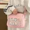 Harajuku Bag for Women PU Transparent Pocket High School Girls Uniform Crossbody Shoulder Bag Handbags