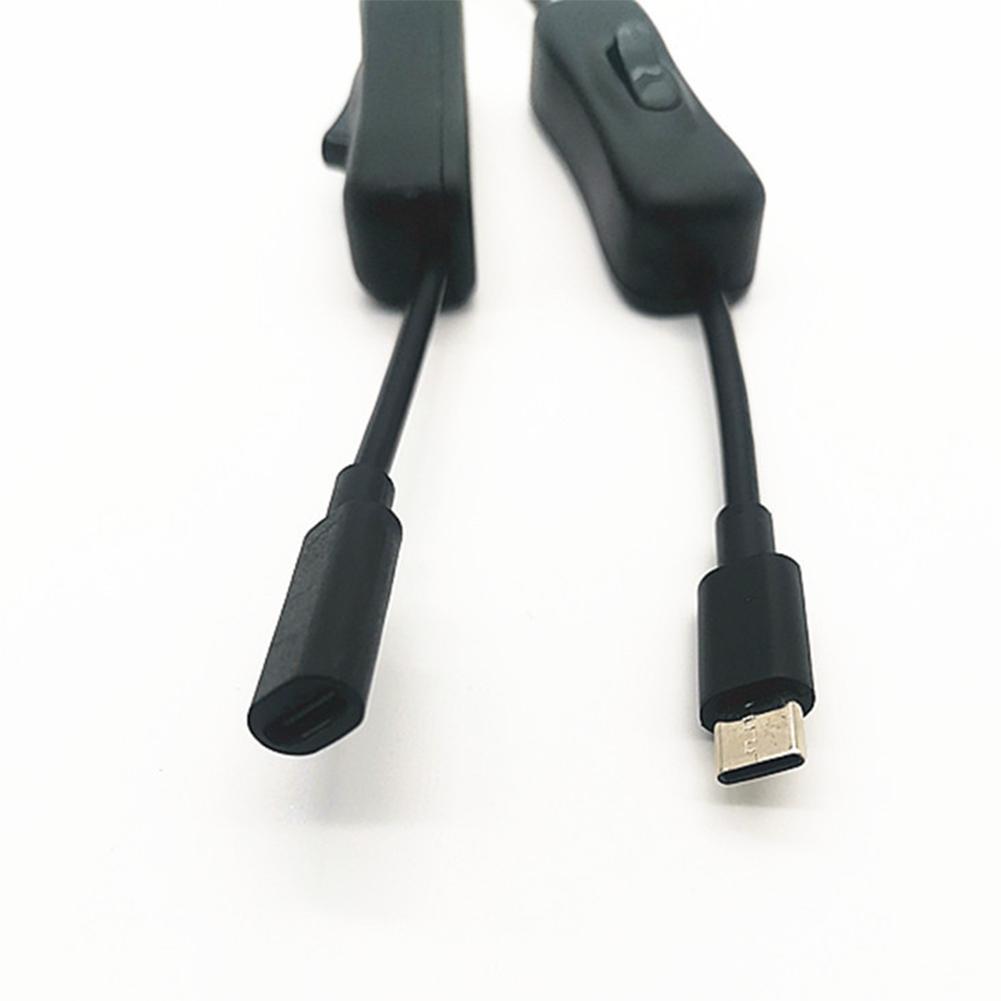 USB C Extension Cable With On/Off Power Male Female Data To Cable Transfer Extension X1U4