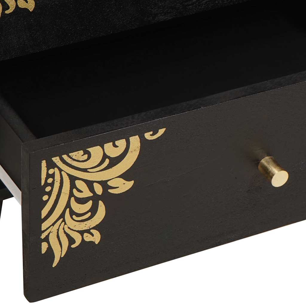 Nightstand Black 50 x 33 x 62 cm Solid Mango Wood