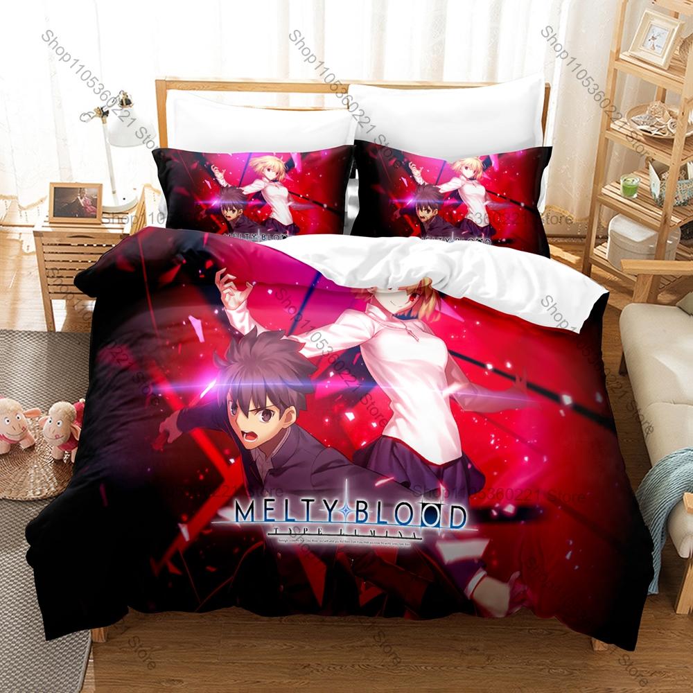 Крутой пододеяльник Melty Blood Neco Arc + 2 наволочки Смешной мем Графика Neco Arc 3 шт. На молнии Покрывало для одеяла Игровой автомат Коллекци