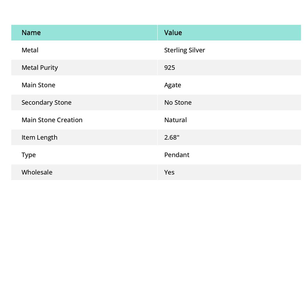 Crazy Lace Agate Gemstone Handmade 925 Sterling Silver Pendant 2.68" A3a33