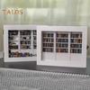 Shake Away Anxiety Bookshelf Figurine Wooden Miniature Book Nook Decoration Mini Pocket Bookcase Bookshelf Insert Ornament Book Lovers Gift
