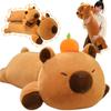 80-120cm Creative Cartoon Capybara Plush Doll Pillow Long Strip Lying Animal Capybara Plush Toy Gift for Girlfriend