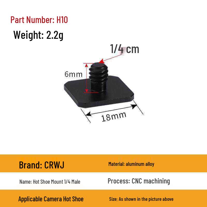 DSLR Camera Double Layer Metal Hot Shoe Mount with 3/8 & 1/4 Locking Flash Screw Base