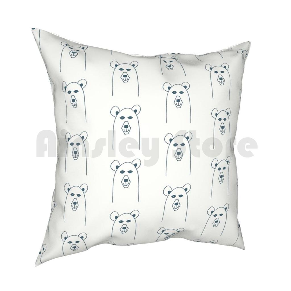 Beary Cute Pillow Case Printed Home Soft Throw Pillow Bear Animal Cute Simple Line Art Forest Mountain Brown Bear