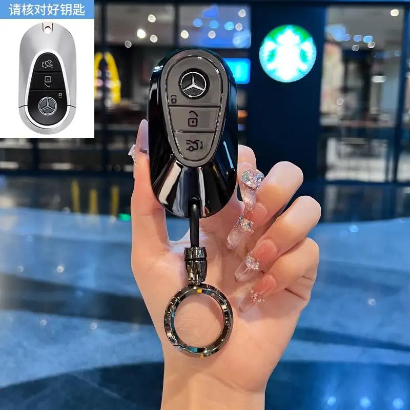TGM3 Female Key Case for Mercedes Benz CLS CLA GL R SLK AMG A B C S Class 3 Button Remote Car Key Cover Holder Keychain Accessories