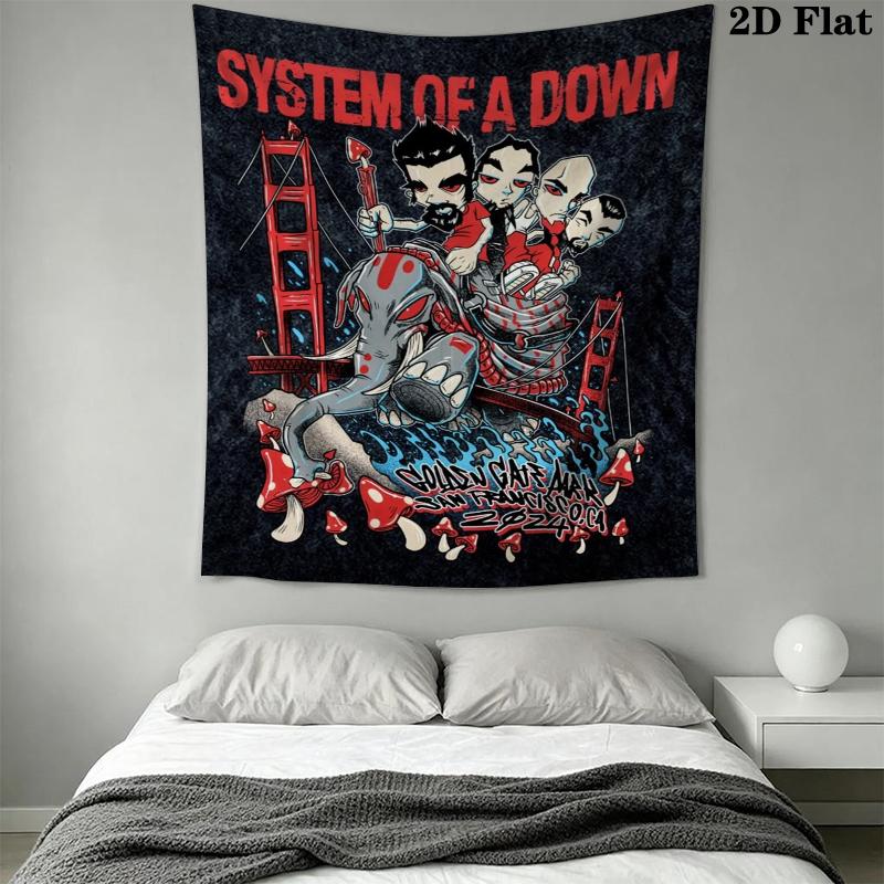 system of a down Wall Tapestry Aesthetic Wall Hanging Printed Fabric Blanket Decorative Tapestries for Bedroom Living Room Home Decor