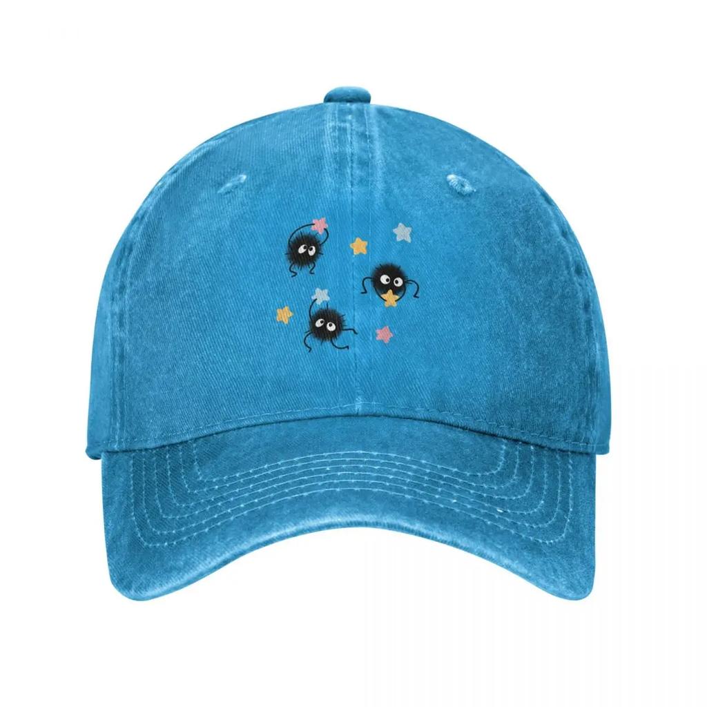 little soot ghosts with colorful stars Baseball Cap Fashion Beach Wild Ball Hat Thermal Visor dad hat Luxury Women Unisexs