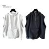 Мужской летний жилет с капюшоном на молнии и половиной планки без рукавов в стиле хип-хоп, жилет, однотонный быстросохнущий жилет с большими карманами