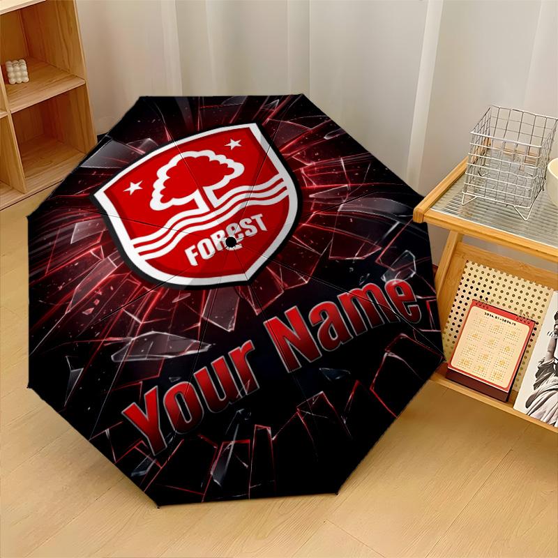 Автоматический 3-складной зонт Nottingham Forest FC, 8 ребер, ветрозащитный, складной, защита от солнца и дождя, для путешествий на открытом воздухе, для ежедневного использования