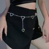 Women Heart Chain Belt Female Silver Waist Dress Waistband Metal Belts
