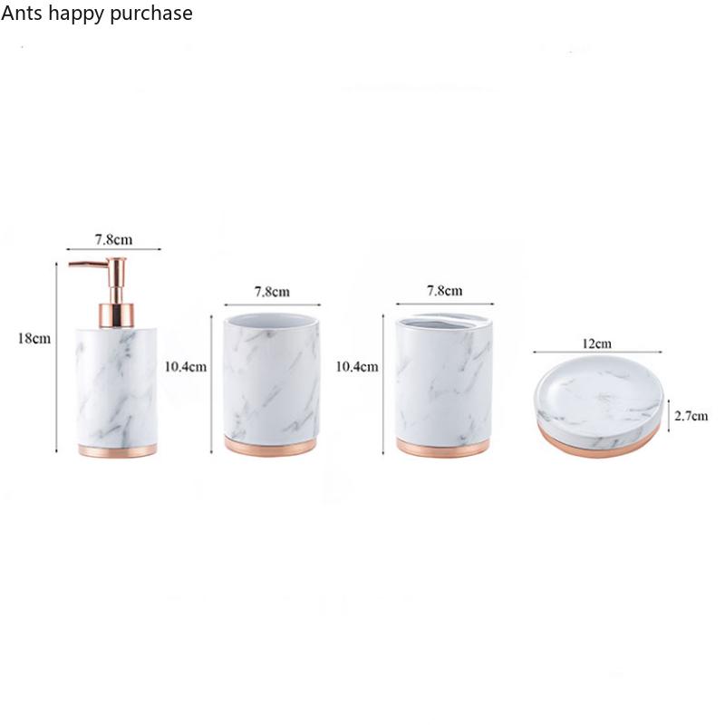 Керамика Набор для ванной комнаты Туалетные принадлежности Стаканчик для рта Подставка для зубных щеток Мыльница Флакон для лосьона Флакон для ароматерапии Набор для ванной комнаты из пяти предметов