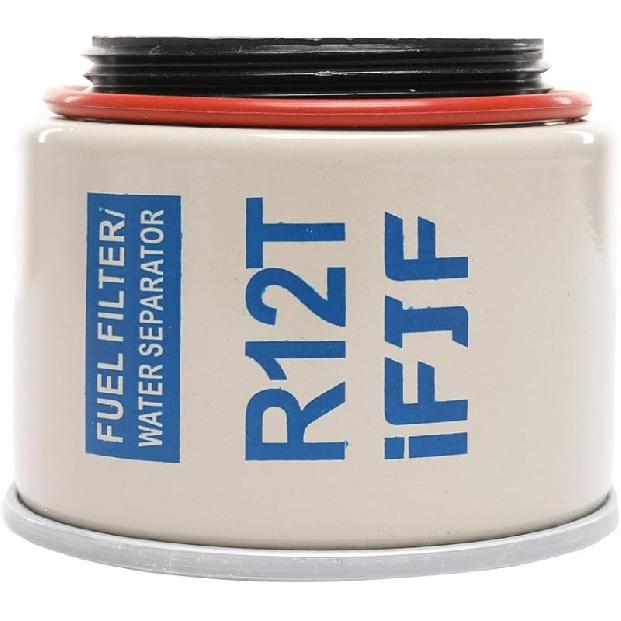 IFJF R12T Fuel Water Separator Marine 120AT NPT ZG1/4-19 Automotive Parts With Fitting -Complete Combo Filter Diesel Engine(Includes 2 Fittings,2