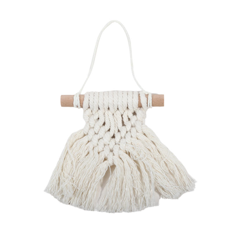 Ручная работа, мини-подвеска в стиле макраме, настенный гобелен в стиле радуги, украшение для автомобиля в стиле бохо для спальни, комнаты для девочек