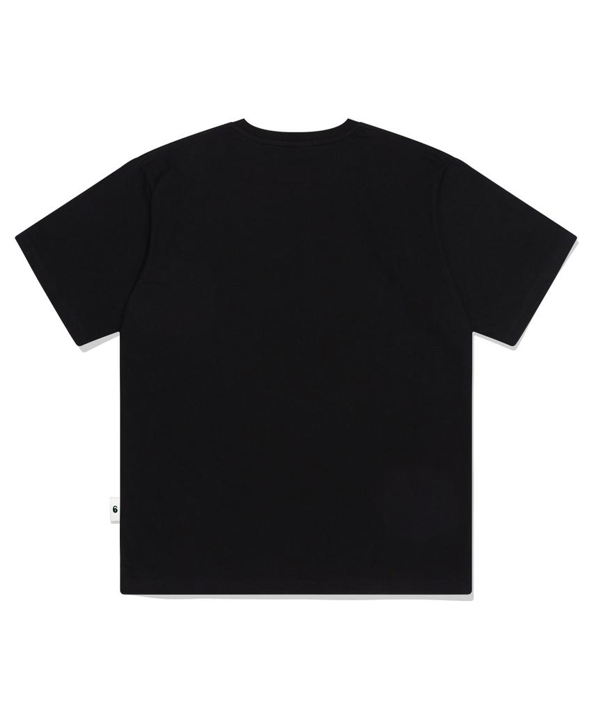 ESCAPEFROM Hip Cat Meow Print Oversized Short Sleeve T-Shirt Black