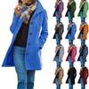 Женский шерстяной тренч, двойное пальто, повседневная куртка с воротником-стойкой и флисовой подкладкой, верхняя одежда